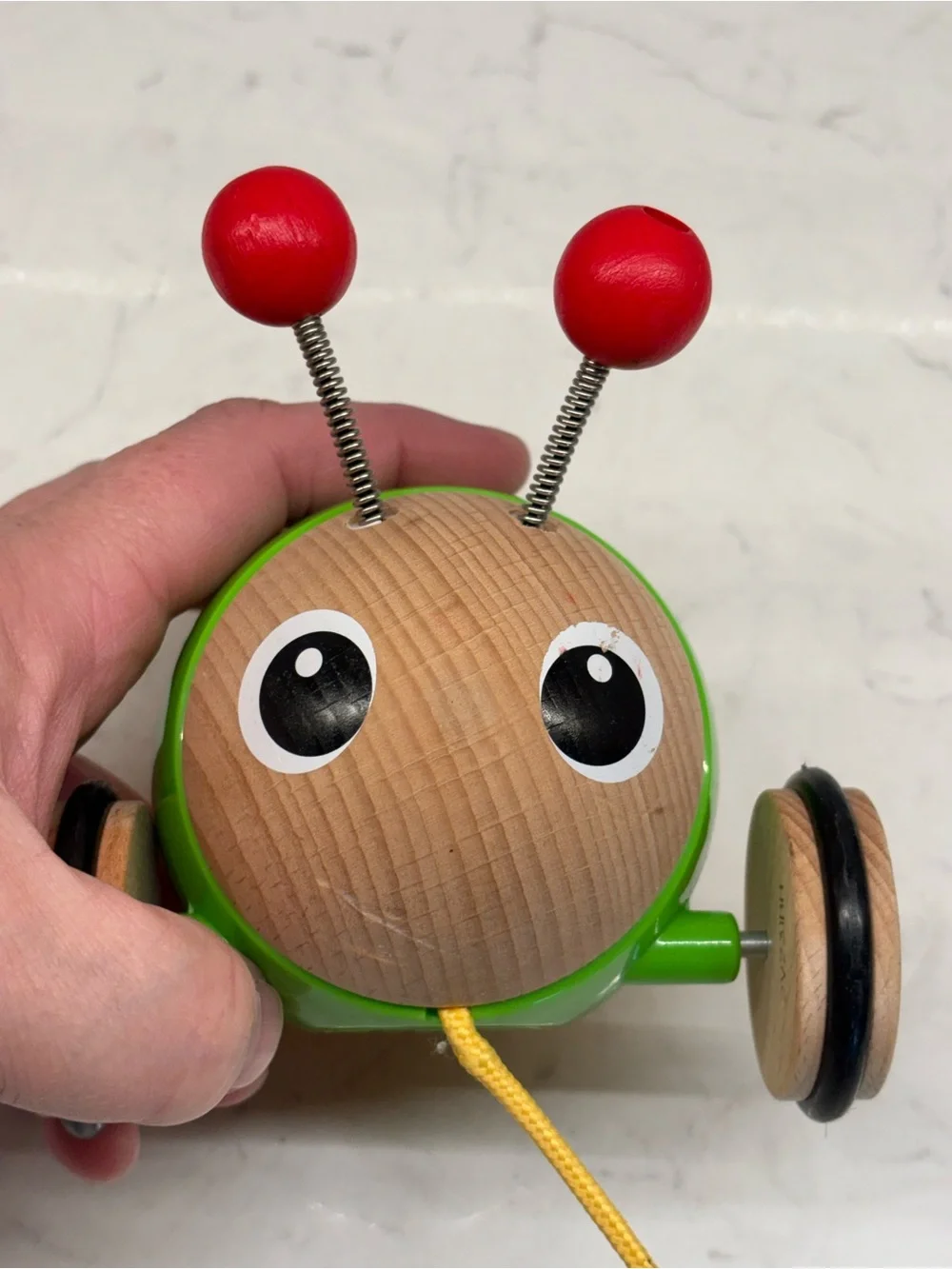 BRIO Pull Along Light Up Firefly Wood Bug Toy Works HTF